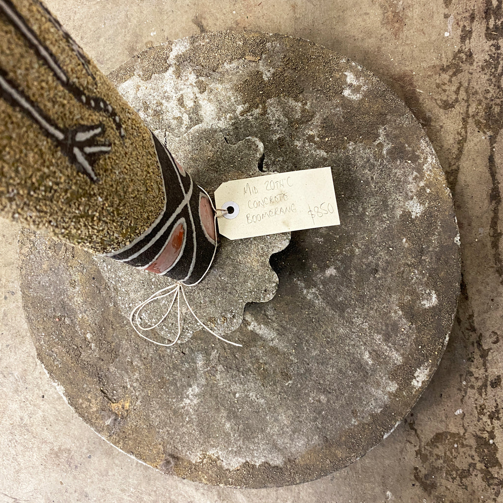Rare Retro Concrete Garden Boomerang Ornament Statue - Very Tall