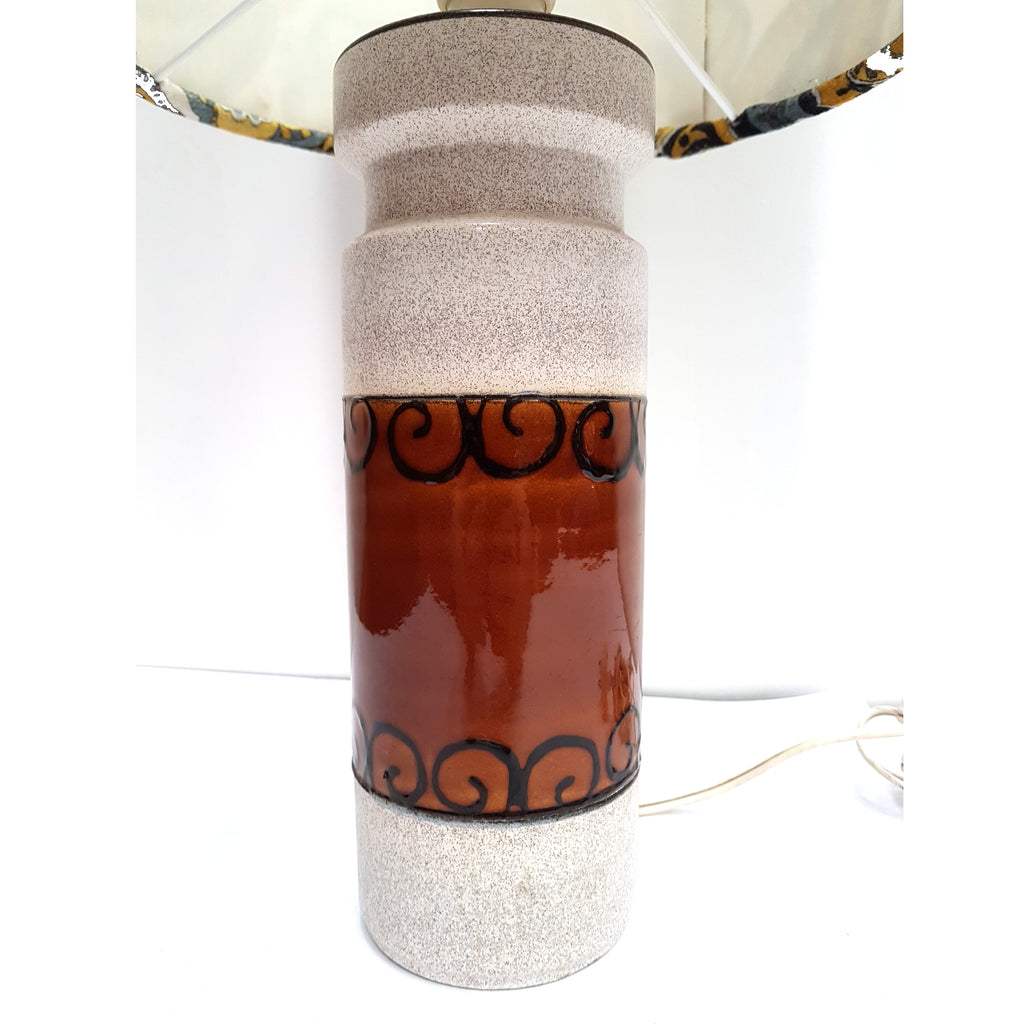 West German Lamp Base with Paisley Shade